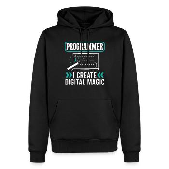 Softwareentwickler Programmer Create Digital Magic - Männer Premium Bio Hoodie - Schwarz - Vorne - Nico (187cm)