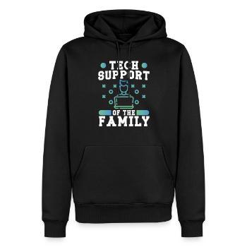 Softwareentwickler Tech Support Of The Family Geek - Männer Premium Bio Hoodie - Schwarz - Vorne - Nico (187cm)