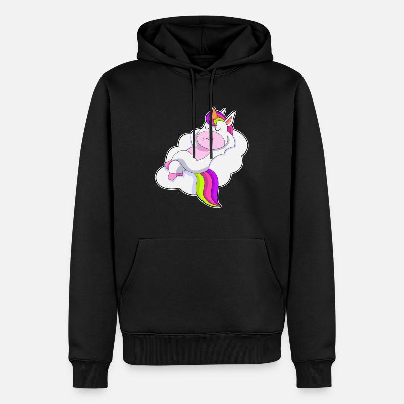 Einhorn Wolken - Männer Premium Bio Hoodie - Schwarz