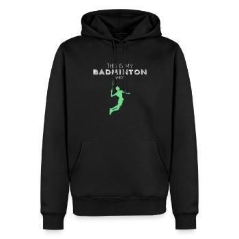 Chemise de badminton - Sweat à capuche Premium bio Homme - noir - Devant - Nico (187cm)