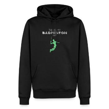 Chemise de badminton - Sweat à capuche Premium bio Homme - noir - Devant - Nico (187cm)