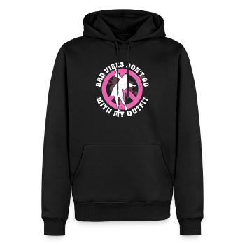 Hippie Peace Zeichen Frieden Blumen Blumenkind - Männer Premium Bio Hoodie - Schwarz - Vorne - Nico (187cm)