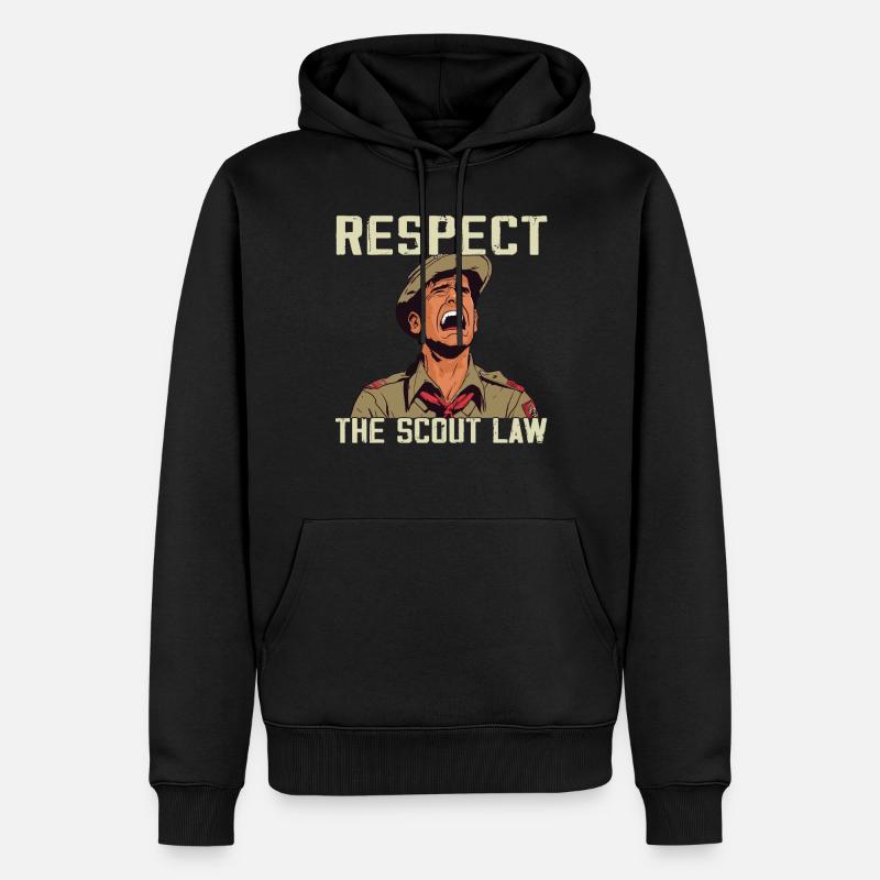 Camping Scouting - Drôle de père scout - Sweat à capuche Premium bio Homme - noir