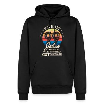 99. Geburtstag Geschenk Habe 99 Jahre Gebraucht - Männer Premium Bio Hoodie - Schwarz - Vorne - Nico (187cm)