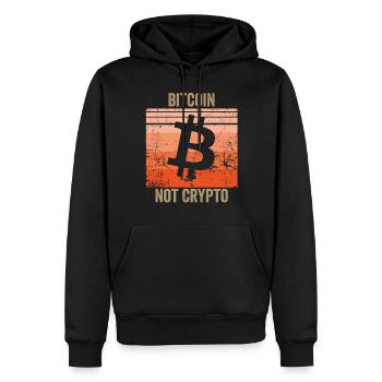 Bitcoin Not Crypto - Männer Premium Bio Hoodie - Schwarz - Vorne - Nico (187cm)