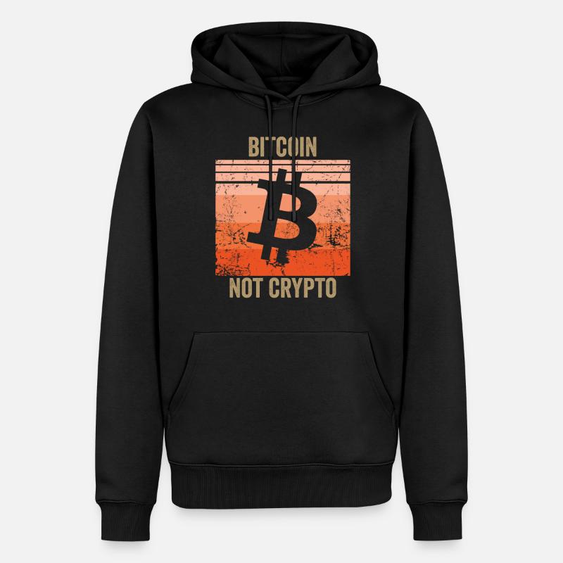 Bitcoin pas Crypto - Sweat à capuche Premium bio Homme - noir