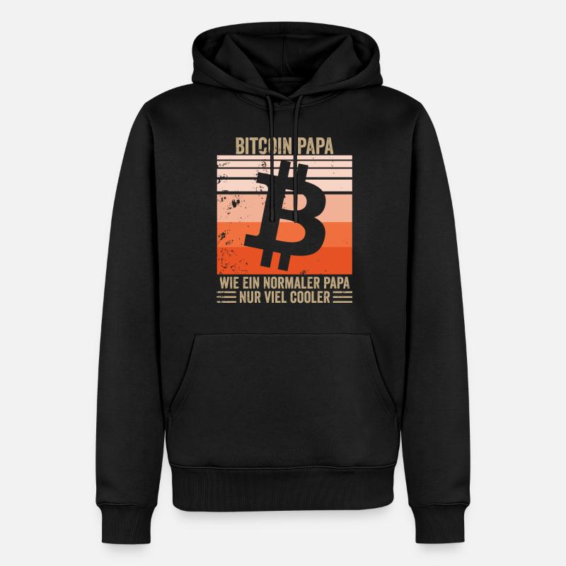 Bitcoin Papa - Männer Premium Bio Hoodie - Schwarz