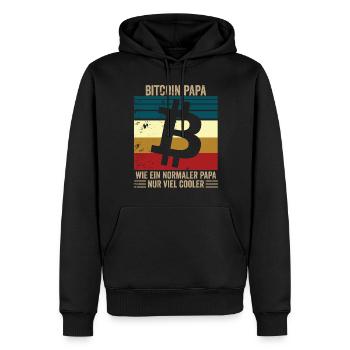 Bitcoin Papa - Männer Premium Bio Hoodie - Schwarz - Vorne - Nico (187cm)
