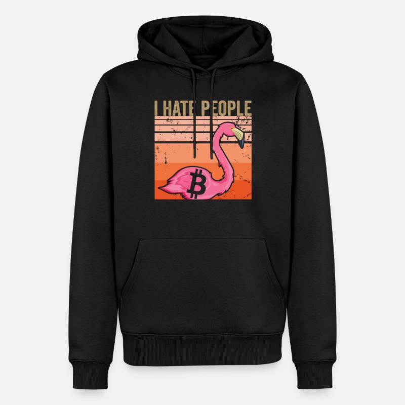 I hate people | Bitcoin - Männer Premium Bio Hoodie - Schwarz