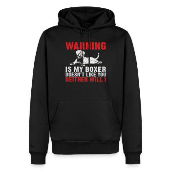 Boxer Hund Geschenke - Männer Premium Bio Hoodie - Schwarz - Vorne - Nico (187cm)