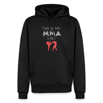 Chemise MMA - Sweat à capuche Premium bio Homme - noir - Devant - Nico (187cm)