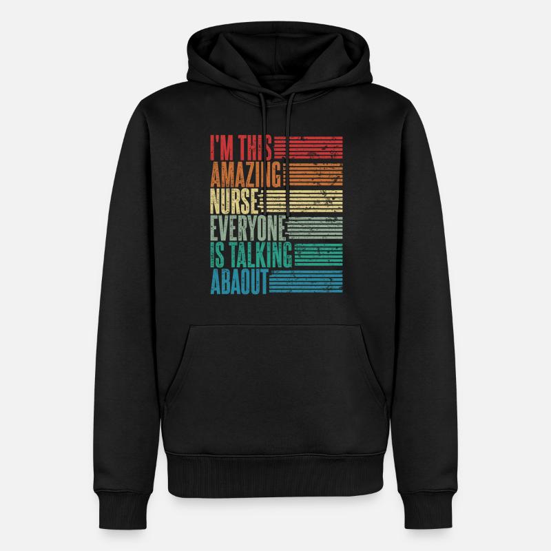 Infirmière Infirmière Cadeau Rétro - Sweat à capuche Premium bio Homme - noir