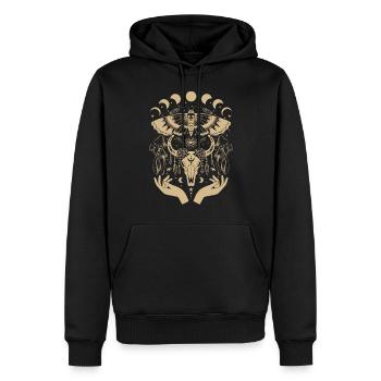 Boho Mushrooms Cottage Core Aesthetic Goblincore - Men’s Premium Organic Hoodie - black - Front - Nico (187cm)