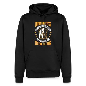 Überarbeiteter Gebäudereiniger Fensterputzer - Männer Premium Bio Hoodie - Schwarz - Vorne - Nico (187cm)