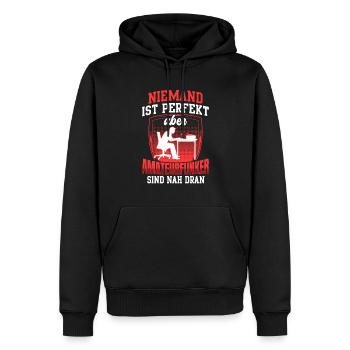 Les radioamateurs sont de parfaits radioamateurs - Sweat à capuche Premium bio Homme - noir - Devant - Nico (187cm)