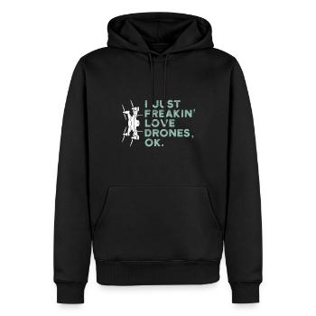 Drohne Pilot - Männer Premium Bio Hoodie - Schwarz - Vorne - Nico (187cm)