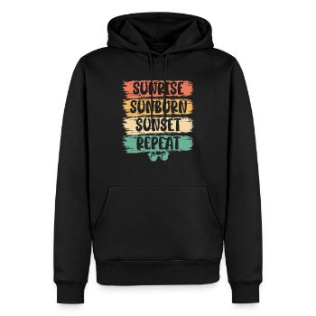 Saison d’été Vacances tropicales Plage Été - Sweat à capuche Premium bio Homme - noir - Devant - Nico (187cm)