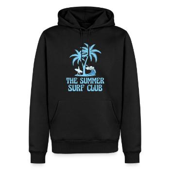 Saison d’été Vacances tropicales Plage Été - Sweat à capuche Premium bio Homme - noir - Devant - Nico (187cm)
