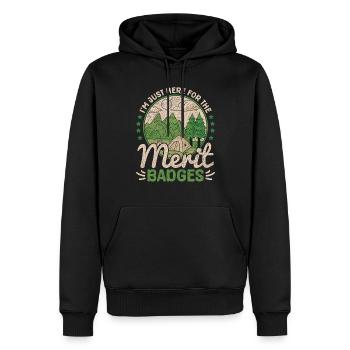 Pfadfinderführer Pfadfinder Pfadfinderabzeichen - Männer Premium Bio Hoodie - Schwarz - Vorne - Nico (187cm)