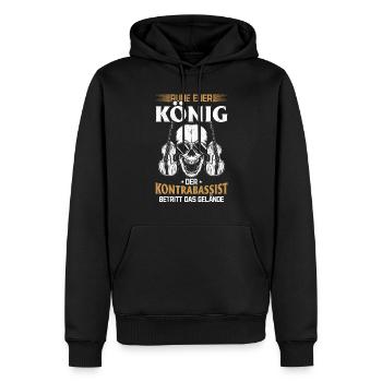 Silence Your King The Double Bass Player King Doub - Männer Premium Bio Hoodie - Schwarz - Vorne - Nico (187cm)