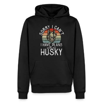 Cadeaux de chien Husky - Sweat à capuche Premium bio Homme - noir - Devant - Nico (187cm)