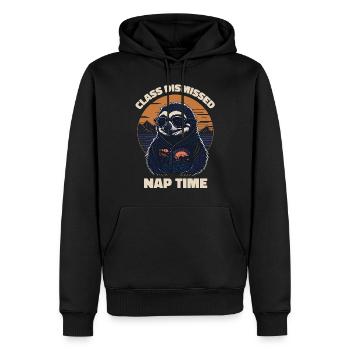 Faultier Retro Lehrer Klasse Entlassen Nickerchen - Männer Premium Bio Hoodie - Schwarz - Vorne - Nico (187cm)