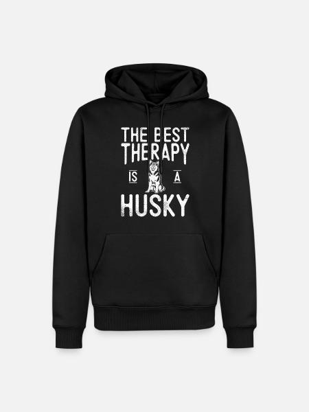 Cadeaux de chien Husky - Sweat à capuche Premium bio Homme - noir