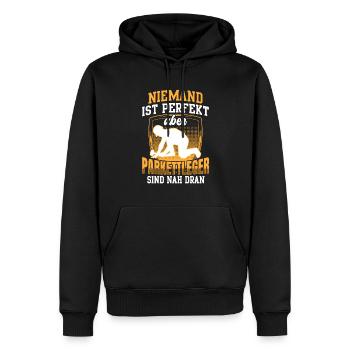 Parkettleger ist nicht perfekt Fußbodenleger - Männer Premium Bio Hoodie - Schwarz - Vorne - Nico (187cm)