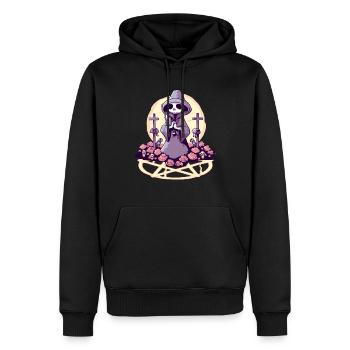 Pastel Goth Kawaii Creepy and Sweet Death - Men’s Premium Organic Hoodie - black - Front - Nico (187cm)