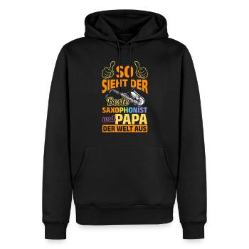 What The Best Saxophonist And Dad In Musical Saxop - Männer Premium Bio Hoodie - Schwarz - Vorne - Nico (187cm)