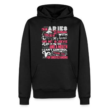 Aries I'm An Aries Woman Horoscope - Men’s Premium Organic Hoodie - black - Front - Nico (187cm)
