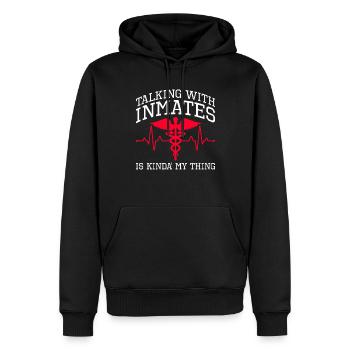 Gefängniskrankenpflege-design Für - Sweat à capuche Premium bio Homme - noir - Devant - Nico (187cm)