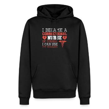 Gefängniskrankenpflege-design Für - Sweat à capuche Premium bio Homme - noir - Devant - Nico (187cm)