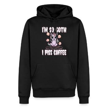 Satan Belzébuth Diable Gothique Pentagramme Mystique - Sweat à capuche Premium bio Homme - noir - Devant - Nico (187cm)