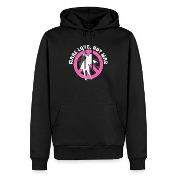 Hippie Peace Zeichen Frieden Blumen Blumenkind - Männer Premium Bio Hoodie - Schwarz - Vorne - Nico (187cm)