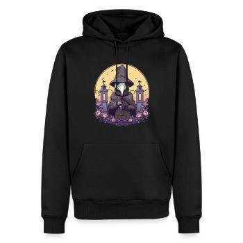Pastel Goth mignon effrayant Peste Docteur - Sweat à capuche Premium bio Homme - noir - Devant - Nico (187cm)
