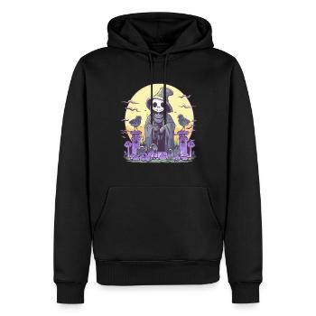 Pastel Goth Cute Death Grim Reaper Skeleton - Sweat à capuche Premium bio Homme - noir - Devant - Nico (187cm)