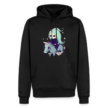 Pastel Goth Kawaii Doux - Sweat à capuche Premium bio Homme - noir - Devant - Nico (187cm)