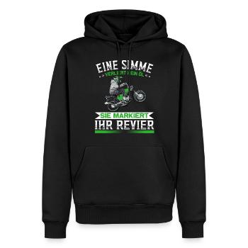 Lustiger Spruch Simsonfahrer S50 S51 Simme Moped - Männer Premium Bio Hoodie - Schwarz - Vorne - Nico (187cm)