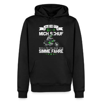Lustiger Spruch Simsonfahrer S50 S51 Simme Moped - Männer Premium Bio Hoodie - Schwarz - Vorne - Nico (187cm)