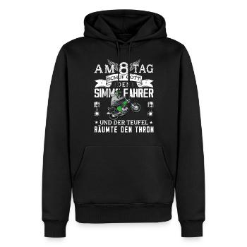 Lustiger Spruch Simsonfahrer S50 S51 Simme Moped - Männer Premium Bio Hoodie - Schwarz - Vorne - Nico (187cm)