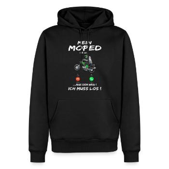 Lustiger Spruch Simsonfahrer S50 S51 Simme Moped - Männer Premium Bio Hoodie - Schwarz - Vorne - Nico (187cm)