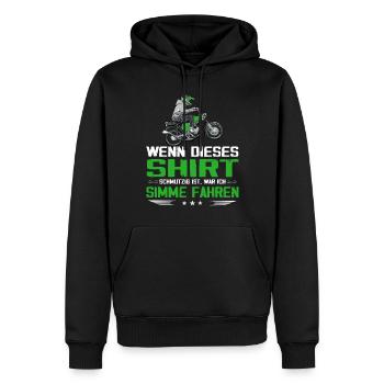 Lustiger Spruch Simsonfahrer S50 S51 Simme Moped - Männer Premium Bio Hoodie - Schwarz - Vorne - Nico (187cm)