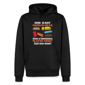 How Many Harmonicas Does A Harmonica Player Needs? - Männer Premium Bio Hoodie - Schwarz - Vorne - Nico (187cm)