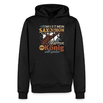 Where Is My Saxophone You Fools The King Want Saxo - Männer Premium Bio Hoodie - Schwarz - Vorne - Nico (187cm)