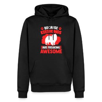 Wolfspitz is fantastic German Keeshond - Men’s Premium Organic Hoodie - black - Front - Nico (187cm)