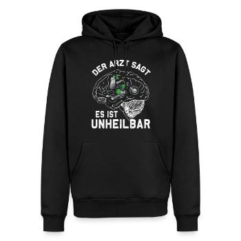 Lustiger Spruch Simsonfahrer S50 S51 Simme Moped - Männer Premium Bio Hoodie - Schwarz - Vorne - Nico (187cm)