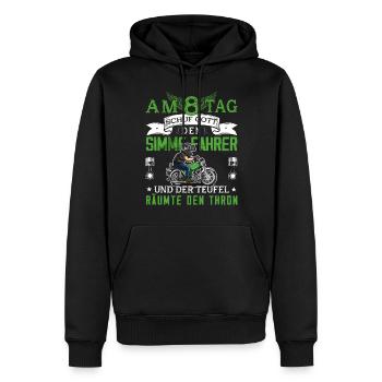 Lustiger Spruch Simsonfahrer S50 S51 Simme Moped - Männer Premium Bio Hoodie - Schwarz - Vorne - Nico (187cm)