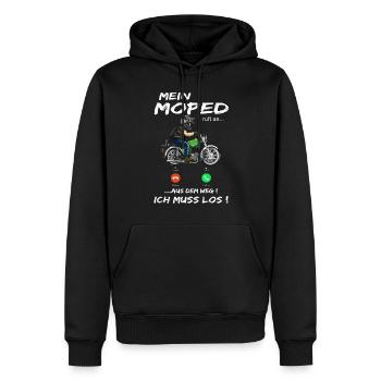 Lustiger Spruch Simsonfahrer S50 S51 Simme Moped - Männer Premium Bio Hoodie - Schwarz - Vorne - Nico (187cm)