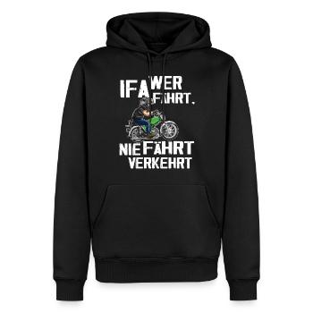 Lustiger Spruch Simsonfahrer S50 S51 Simme Moped - Männer Premium Bio Hoodie - Schwarz - Vorne - Nico (187cm)